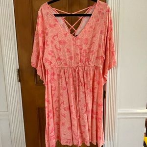 Torrid pink flutter sleeve dress